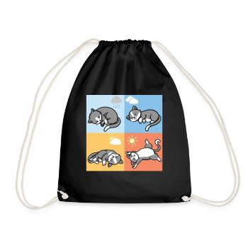 lustige Schlafende Wetter Katzen kuschel outfit - Turnbeutel - Schwarz - Vorne