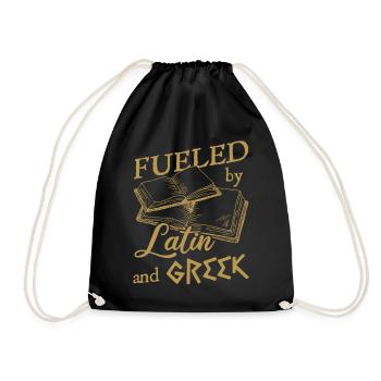 Dark Academia Aesthetic Fueled By Latin And Greek - Drawstring Bag - black - Front