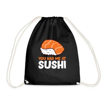 You Had Me At Sushi Love Sushi - Drawstring Bag - black - Front
