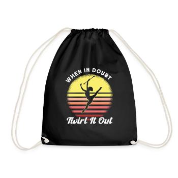 Jonglage Majorette Baton Twirling Cadeau - Sac de sport léger - noir - Devant
