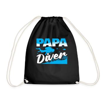Vintage Diving Equipment American Scuba Papa - Drawstring Bag - black - Front