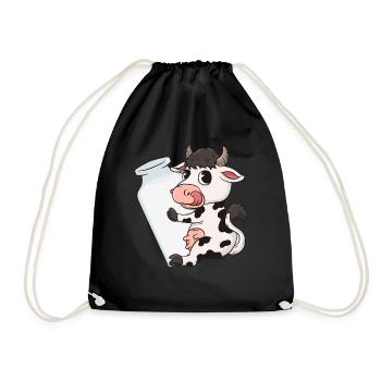 Kuh Milch - Turnbeutel - Schwarz - Vorne