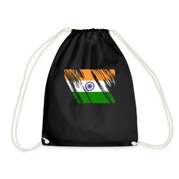 Drapeau de l’Inde - Sac de sport léger - noir - Devant