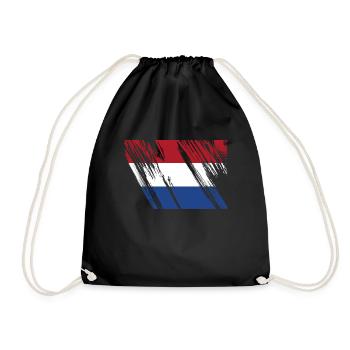 Netherlands Flag - Drawstring Bag - black - Front