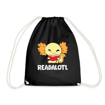 Readalotl Love Axolotls - Drawstring Bag - black - Front
