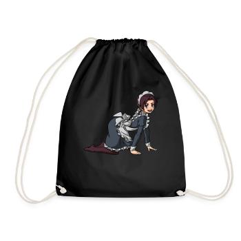 Femboy Maid Anime Boy Aesthetic Crossdressing - Drawstring Bag - black - Front