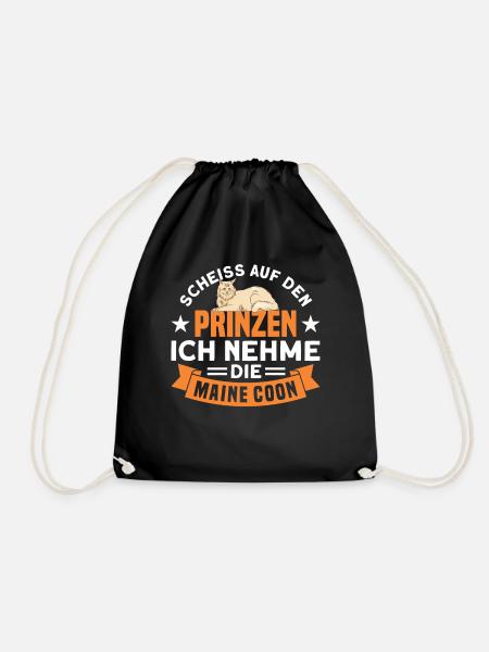 Katzenliebhaber Katze Maine Coon Geschenk - Turnbeutel - Schwarz