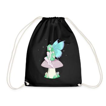 Fairycore Aesthetic Anime Elf Fee Grunge Faecore - Drawstring Bag - black - Front