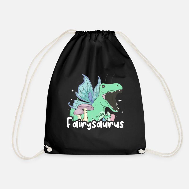Fairycore Aesthetic Fee Dinosaurier Fairysaurus - Turnbeutel - Schwarz