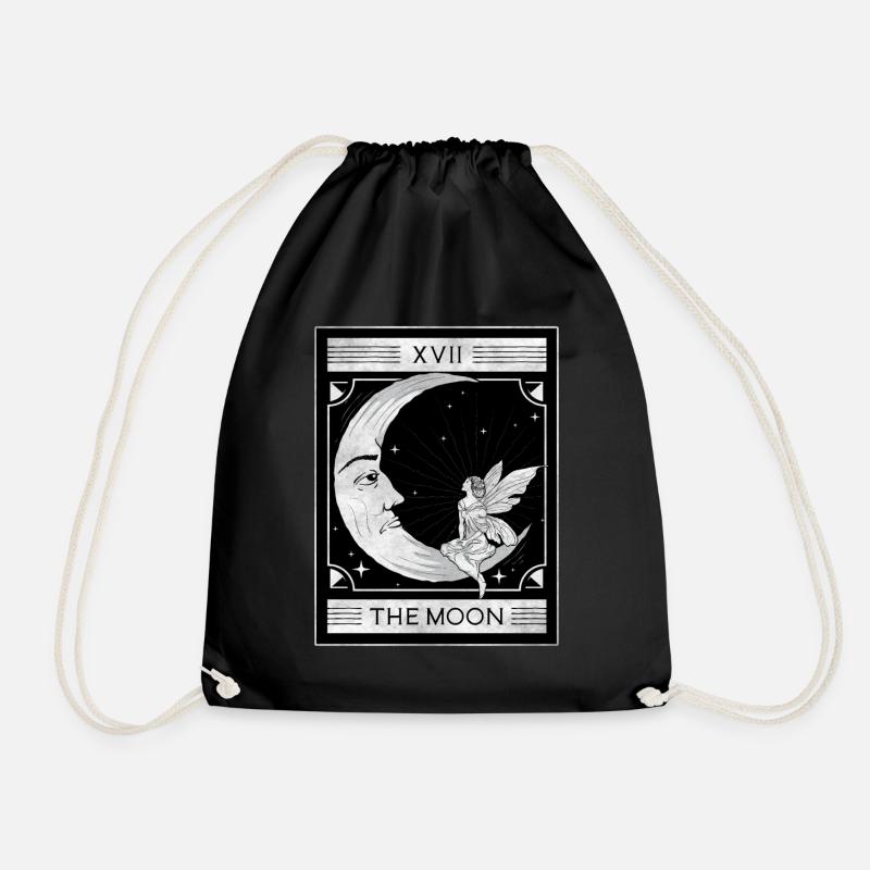 Fairycore Aesthetic Der Mond Fee Tarotkarte - Turnbeutel - Schwarz