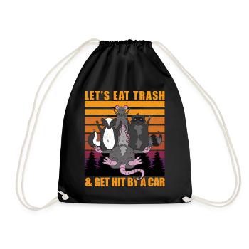 Lets Eat Trash and Get Hit By A Car Opossum - Turnbeutel - Schwarz - Vorne