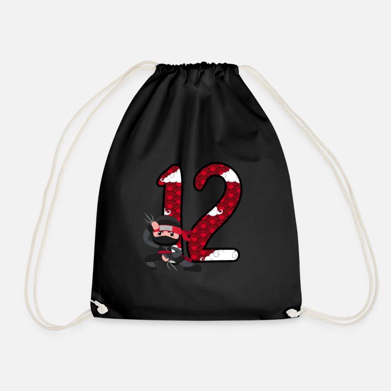 12. Geburtstag Junge Ninja 12 Jahre Ninja Kostüm - Turnbeutel - Schwarz