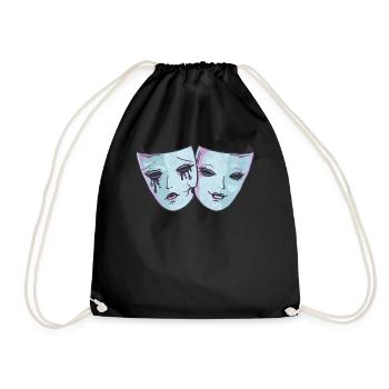 Theater Mask Pastel Goth Soft Grunge Aesthetic - Drawstring Bag - black - Front