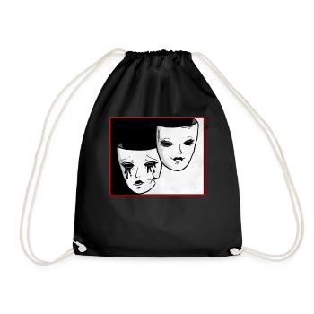 Theater Maske Soft Grunge Drama und Komödie Goth - Turnbeutel - Schwarz - Vorne