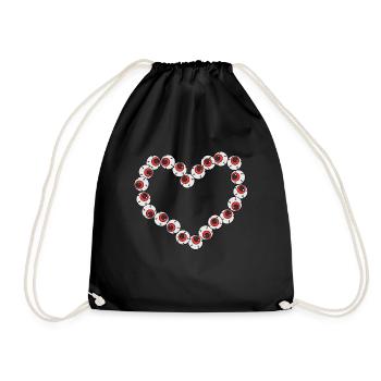 Weirdcore Aesthetic Strange Heart from Eyeballs Odd - Drawstring Bag - black - Front