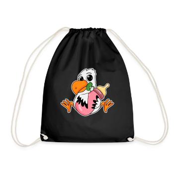 Baby Seagull - Drawstring Bag - black - Front