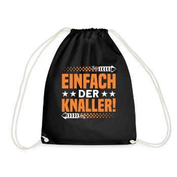 Silvester Feuerwerk Feuerwerker Geschenk - Turnbeutel - Schwarz - Vorne