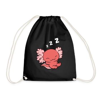 Schlafender Axolotl Liebe Axolotl - Turnbeutel - Schwarz - Vorne