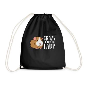 Crazy Guinea Pig Lady Pet Guinea Pig - Turnbeutel - Schwarz - Vorne