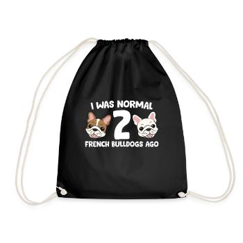 Avant 2 Français Bulldogs, j’étais normal - Sac de sport léger - noir - Devant