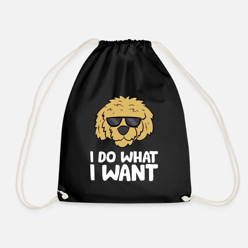 Lustiger Doodle-Hundehalter Ich mache, was ich - Turnbeutel - Schwarz