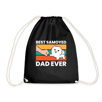 Samoyed Dog Owner Best Samoyed Dad Ever - Drawstring Bag - black - Front