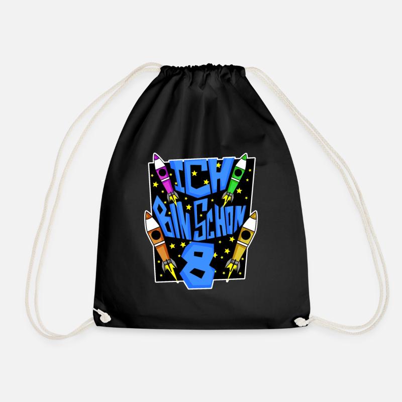 8. Geburtstag Junge Geschenk - Turnbeutel - Schwarz