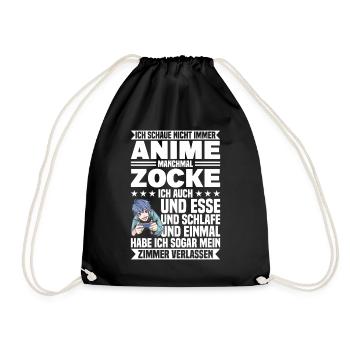 Manchmal Zocke Ich Auch - Turnbeutel - Schwarz - Vorne