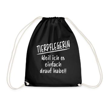 Tierpflegerin Lustiger Spruch Beruf Tiere Geschenk - Turnbeutel - Schwarz - Vorne