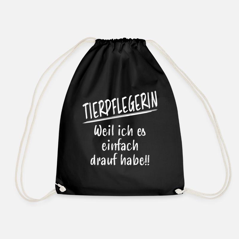 Tierpflegerin Lustiger Spruch Beruf Tiere Geschenk - Turnbeutel - Schwarz