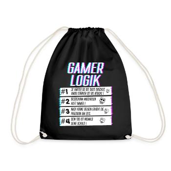 Logique de joueur lors du jeu Joueur de jeu Joueur joueur - Sac de sport léger - noir - Devant