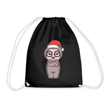 Sloth Christmas - Drawstring Bag - black - Front