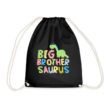 Promoted to big brother Saurus Dinosaur - Drawstring Bag - black - Front