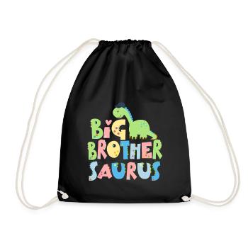 Promoted to big brother Saurus Dinosaur - Drawstring Bag - black - Front