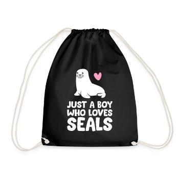 Juste un garçon qui aime les phoques - Sac de sport léger - noir - Devant