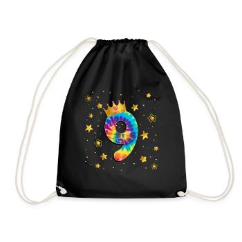 Teinture d’anniversaire colorée 9 ans filles 9. - Sac de sport léger - noir - Devant