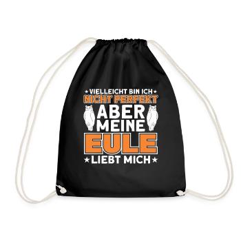 Eulen Liebhaber Eulen Eule Geschenk - Turnbeutel - Schwarz - Vorne