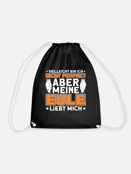 Eulen Liebhaber Eulen Eule Geschenk - Turnbeutel - Schwarz