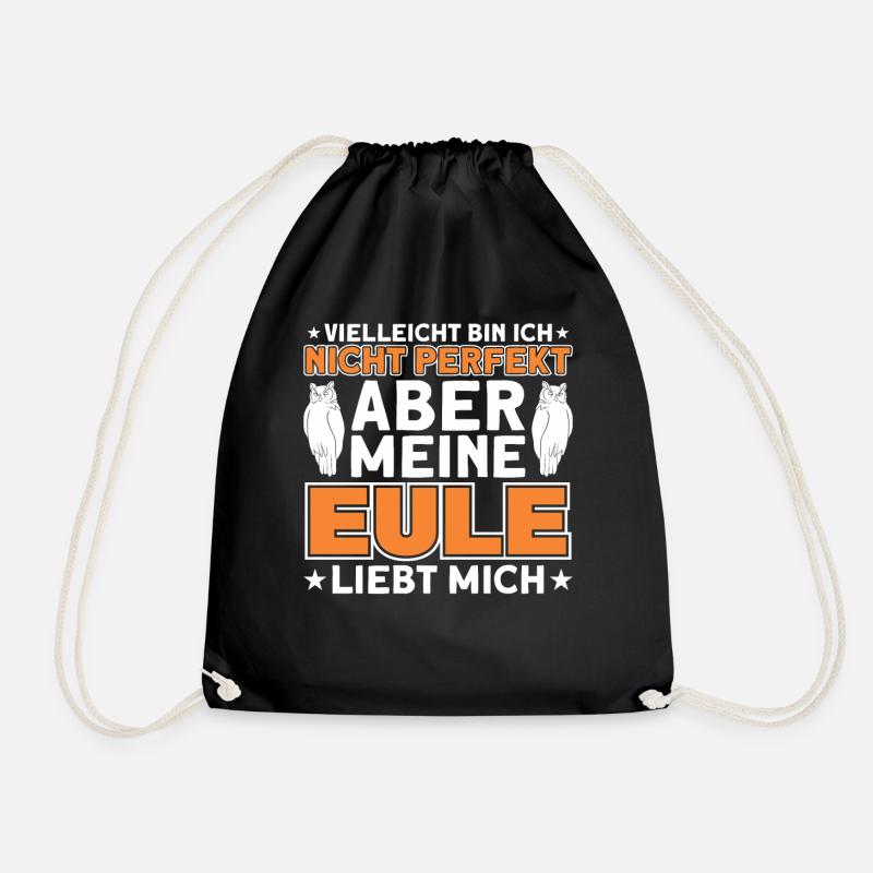 Eulen Liebhaber Eulen Eule Geschenk - Turnbeutel - Schwarz