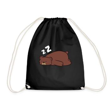 Müde Bären Pyjama-Liebesbären - Turnbeutel - Schwarz - Vorne