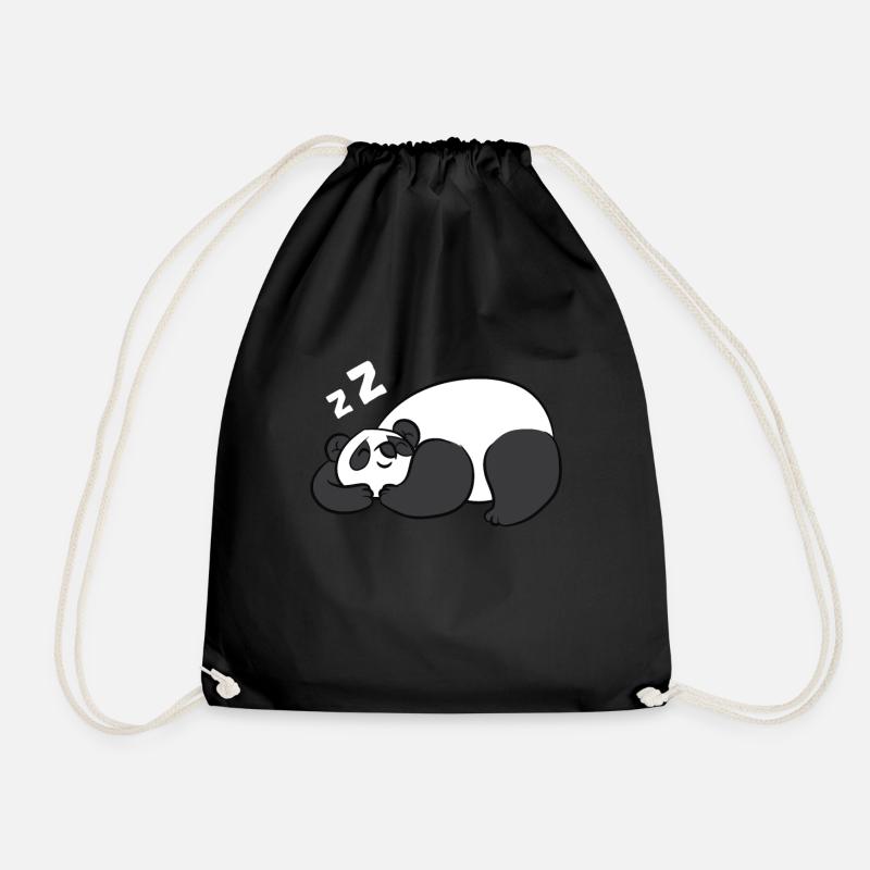Müder Panda Pyjama Liebe Pandas - Turnbeutel - Schwarz