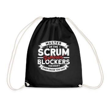 Git Developer Scrum Master Programmer Gift - Drawstring Bag - black - Front