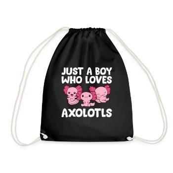 Axolotl Boy Nur ein Junge, der Axolotls liebt - Turnbeutel - Schwarz - Vorne
