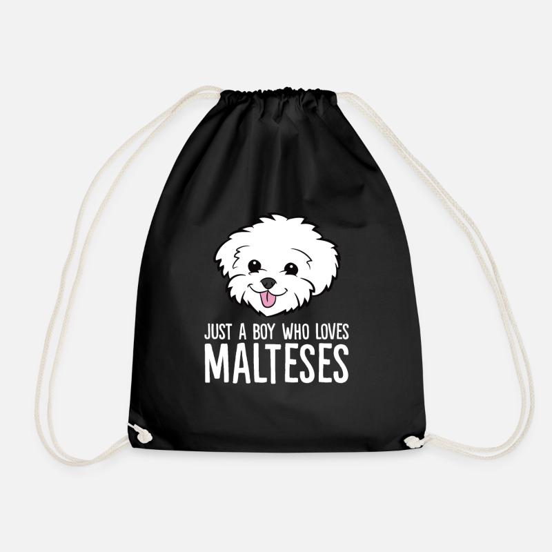 Malteser Hund Nur ein Junge, der Malteser liebt - Turnbeutel - Schwarz