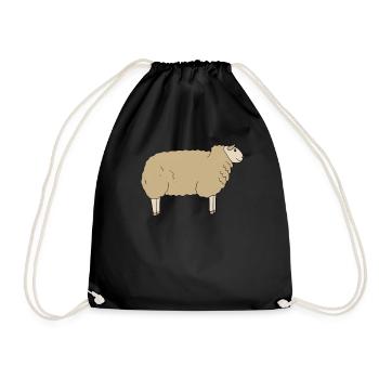 East Frisian dairy sheep - Drawstring Bag - black - Front
