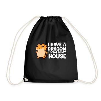 Ich habe einen Drachen, der in meinem Haus lebt - Turnbeutel - Schwarz - Vorne
