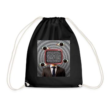 Weirdcore Aesthetic Weird Eyes Optical Illusion - Drawstring Bag - black - Front