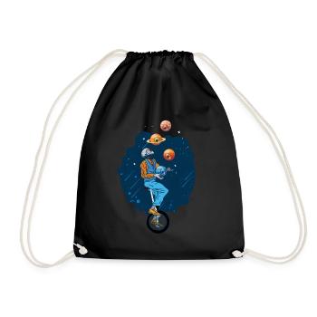 Weirdcore Aesthetic Skeleton Eyeball Planets - Drawstring Bag - black - Front