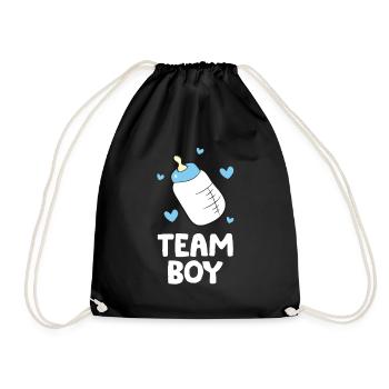 Gender Reveal Baby Shower Team Junge - Turnbeutel - Schwarz - Vorne
