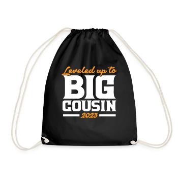 Leveled Up To Big Cousine 2023 - Drawstring Bag - black - Front